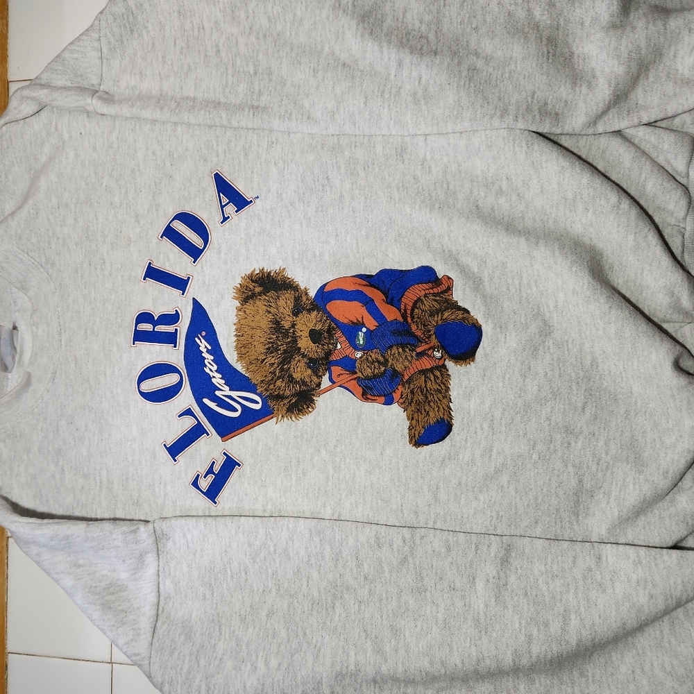Vintage Santee Florida Gators Crewneck Sweatshirt Gray Size XL Made In USA D6